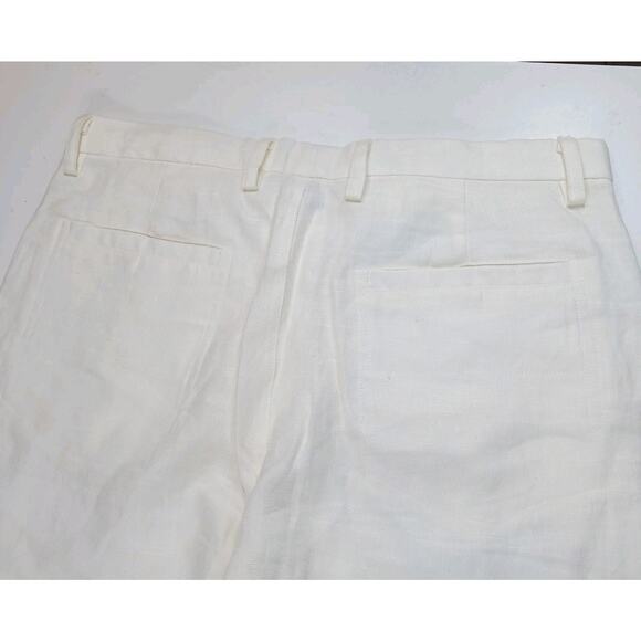 Island Importer Men's Ivory 100% Linen Beach Pants Pockets Size 32x27.5 - Picture 5 of 9